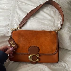Coach mixed leather soft tabby shoulder bag